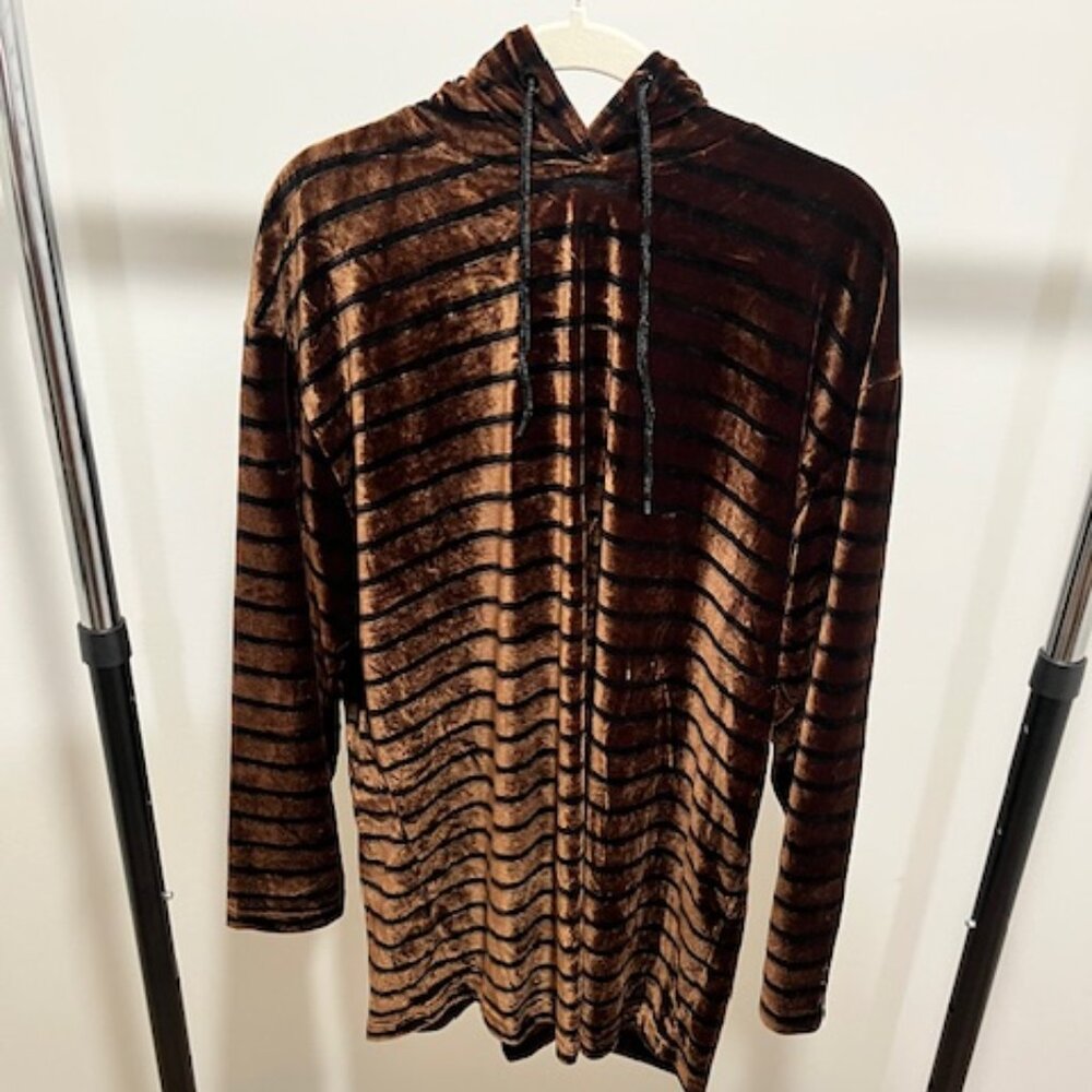 Espresso Stripe Knit Hoodie